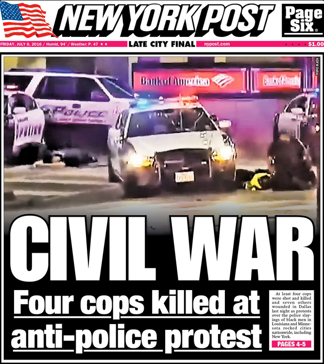 <strong>The New York Post's Friday front page.</strong>