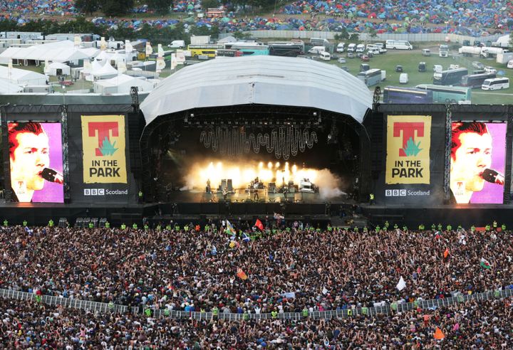 <strong>Police are investigating two 'unexplained' deaths at T in the Park in Scotland; pictured above is the festival in 2014</strong>
