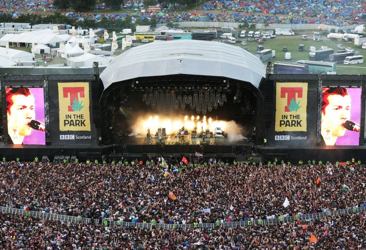 Police are investigating two 'unexplained' deaths at T in the Park in Scotland; pictured above is the festival in 2014