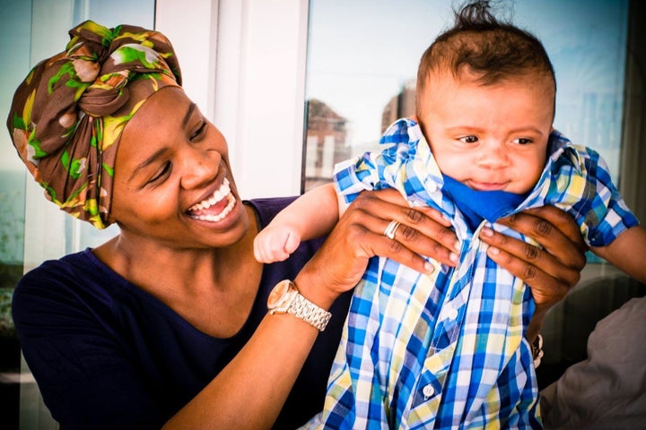 Charlene Allcott and her son Roscoe.