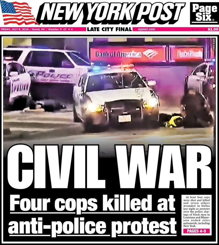 The New York Post recklessly dubbed the Dallas shooting as part of a "civil war."