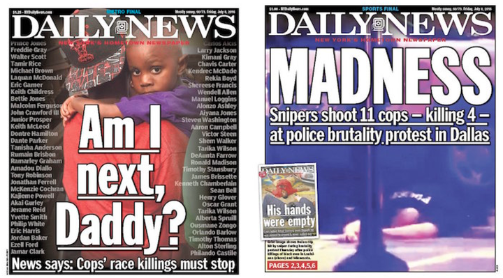 The Daily News responded to the Dallas shooting with a new Friday cover. 