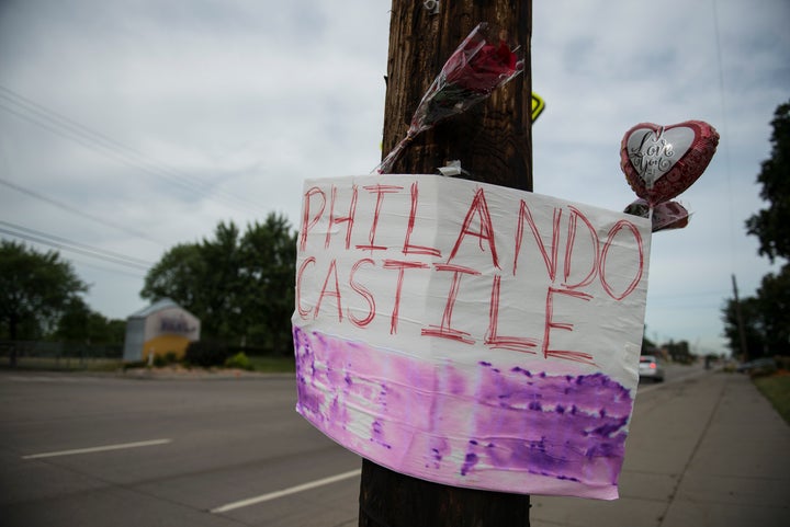 A memorial left for Philando in St. Paul, Minnesota. Castile was shot and killed last night by a police officer in Falcon Hei