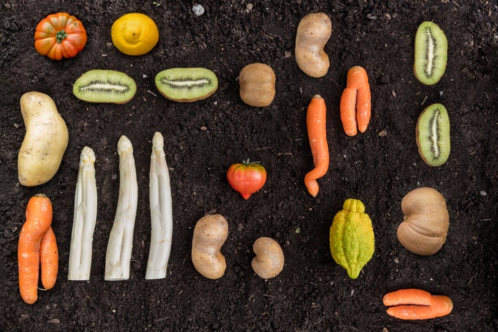 There's nothing wrong with these fruits and veggies, but supermarkets around the country would probably toss them because of how they look.