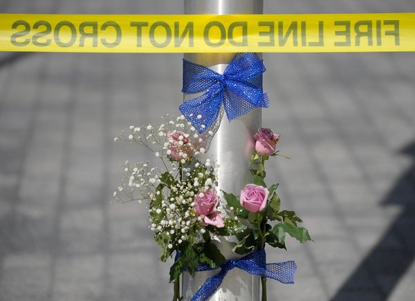 A memorial near the shooting site in Dallas on Friday, July 8, 2016.&nbsp;