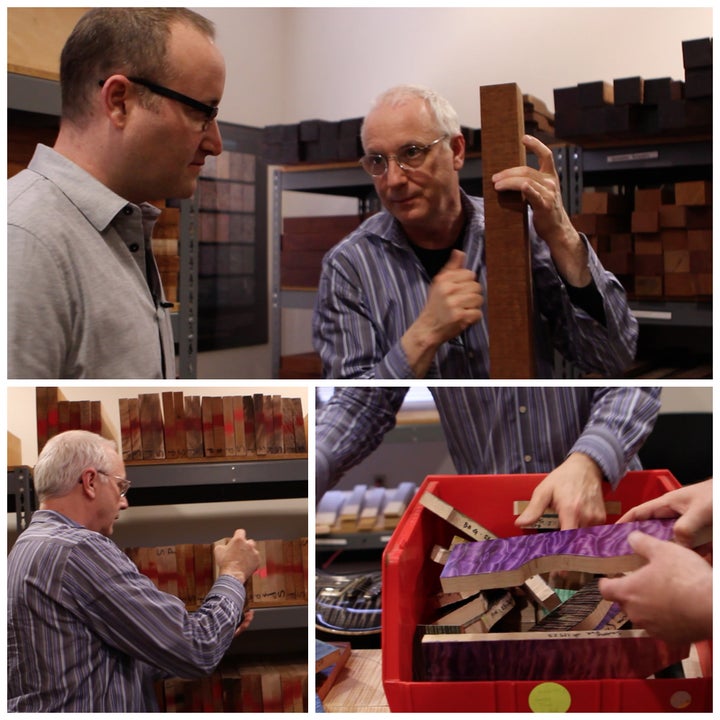 Brett Berhoff and Paul Reed Smith starting the build process on a PRS Private Stock Guitar