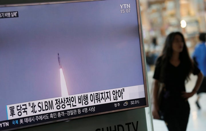 South Korea said Pyongyang fired a missile from a submarine but it failed after launch.