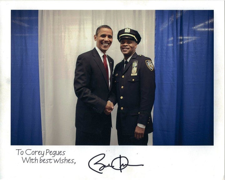 Corey Pegues poses with President Barack Obama. 