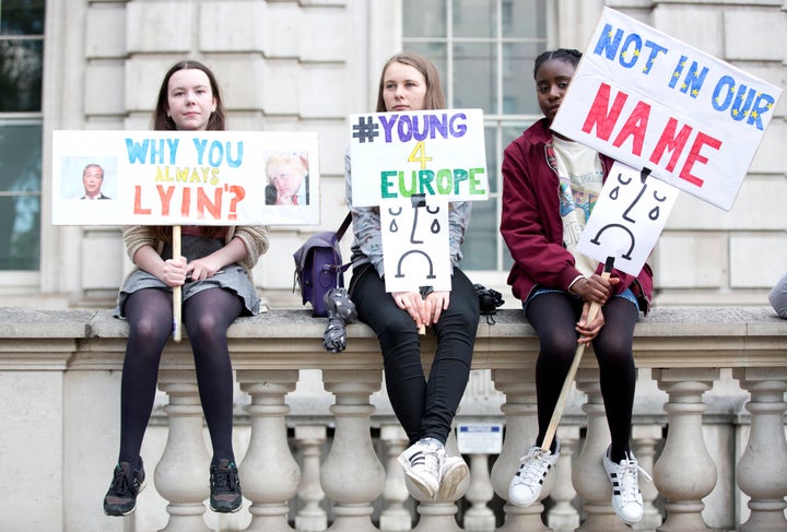 Young anti-Brexit protesters