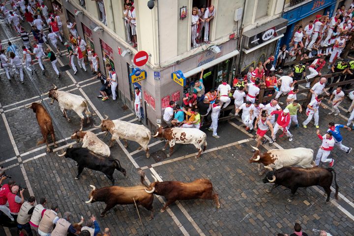 Another two people were gored on Sunday, during the fourth day of the San Fermin festival in Pamplona, northern Spain.