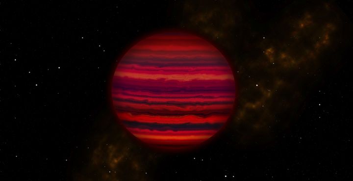 This artist's conception shows how WISE 0855 might appear if viewed up close in infrared light. The brown dwarf was discovered in 2014 and is 7.2 light years from Earth.