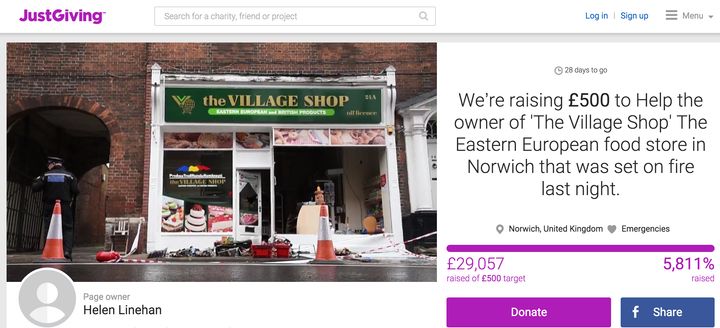 More than £29,000 has been raised for the Village Shop which was targeted in a 'racist' attack