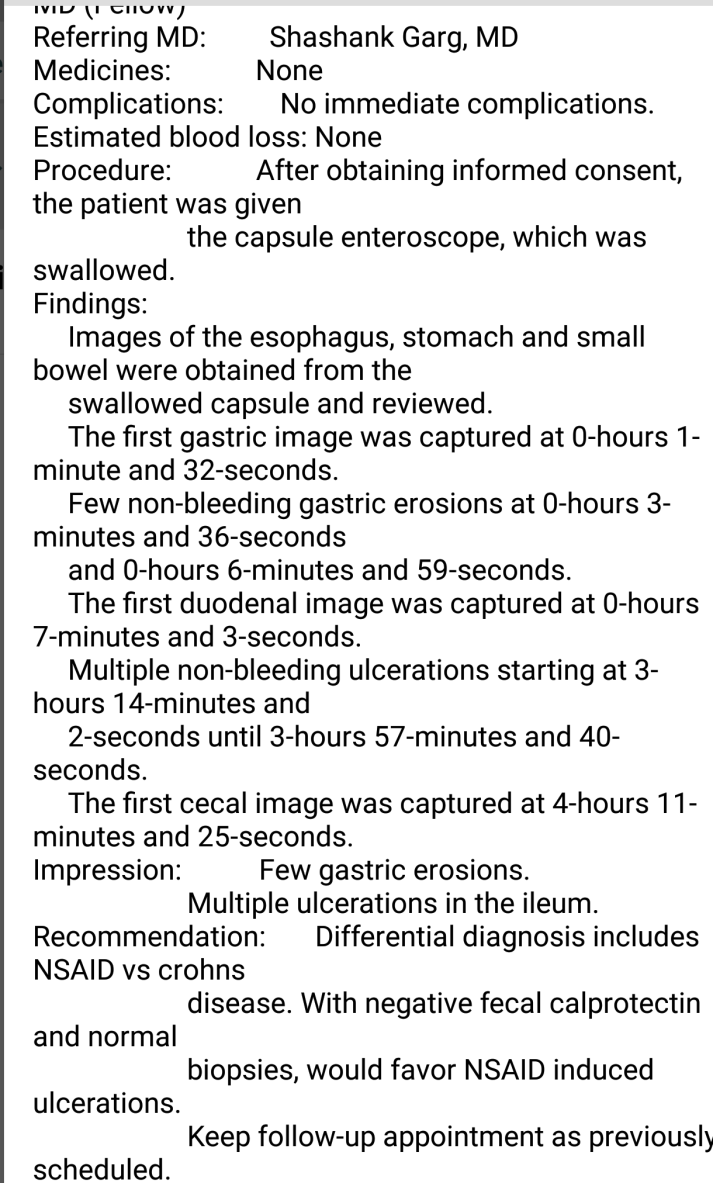 Pill Camera Endoscopy Results, Another Week in My Crohn’s Journey, ulcers, erosions. It could be worse blog