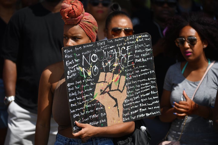 Hundreds gather in Washington, D.C., to protest and express outrage over Sterling's and Castile's deaths.