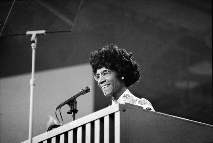 Rep. Shirley Chisholm addressed the Democratic National Convention in Miami Beach, Florida, in July 1972.