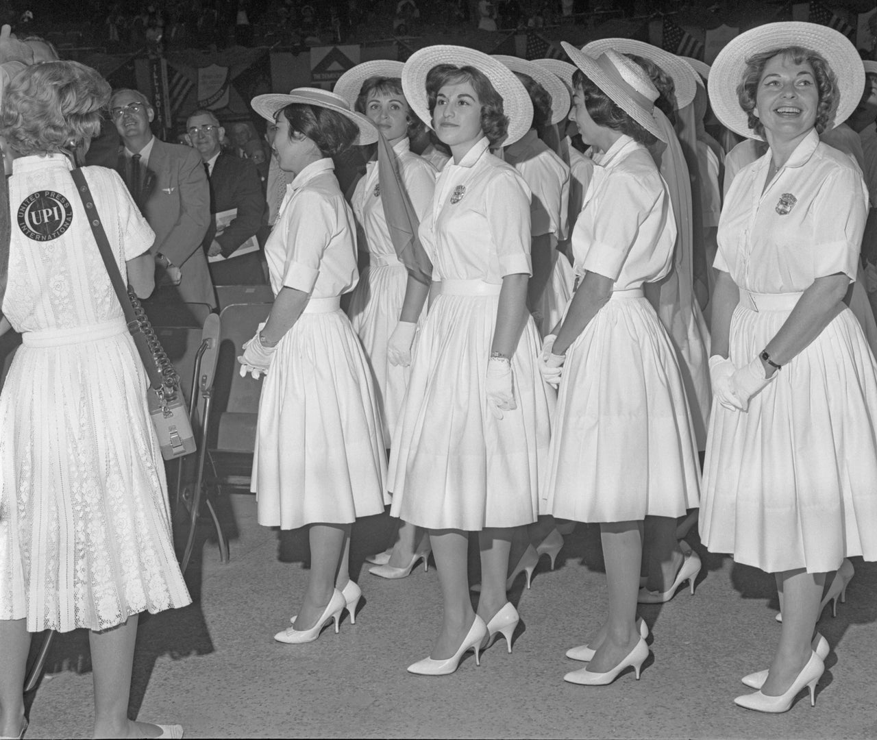 Convention attendees inside the Los Angeles Memorial Sports Arena/Coliseum at the 1960 Democratic convention.