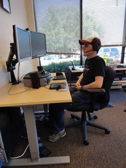 <i>“I used to spend 12 hours a day typing, and now I spend 12 hours a day using voice recognition with a weird infrared