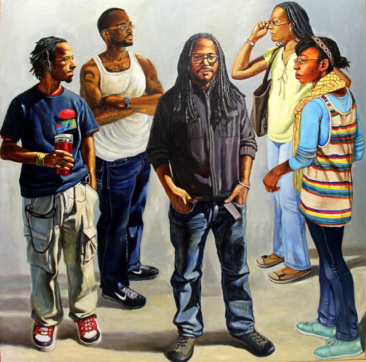 Nan Liu, <i>Friends</i>, Oil on canvas, 64 x 64 inches