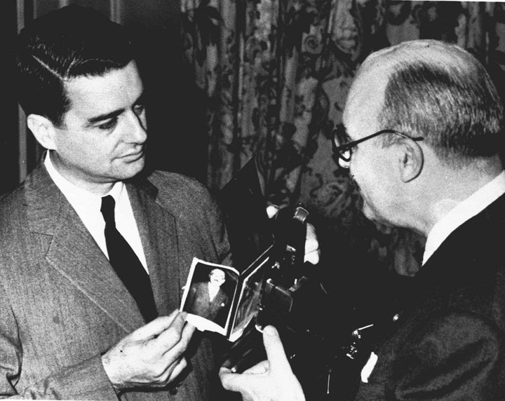 Dr. Edwin Land, left, inventor of the Polaroid Land camera.