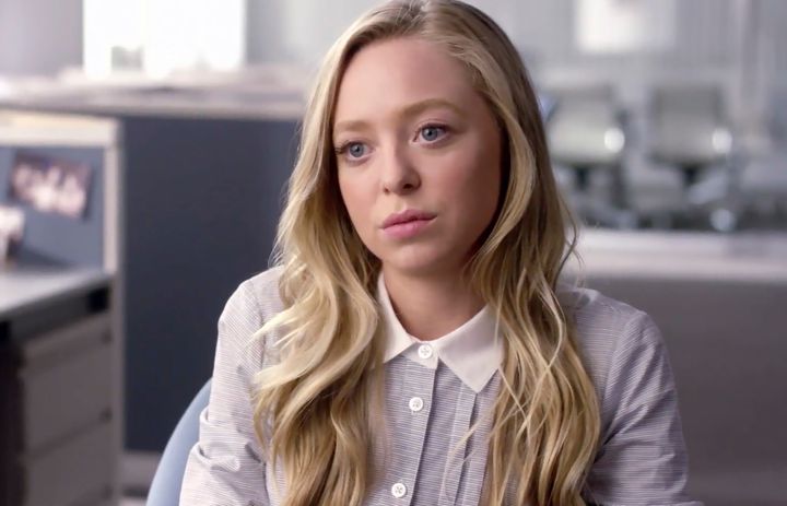 Angela is shown in a characteristic white-and-gray button-up. Throughout the bulk of Season 1, her wardrobe, mainly consisting of white collared shirts and lace or floral tops paired with gray jackets, symbolized her benevolent nature.