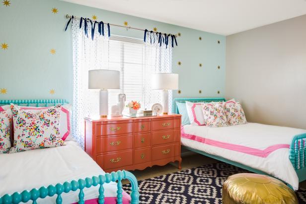 Deeper colors are called for in older children's rooms. 