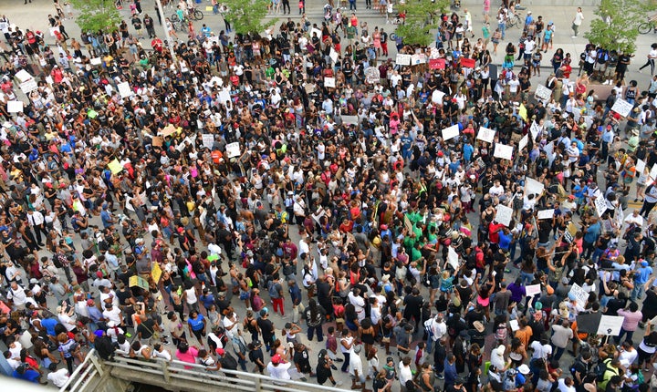 Thousands rallied in Atlanta Friday to speak out against the police violence on black lives.