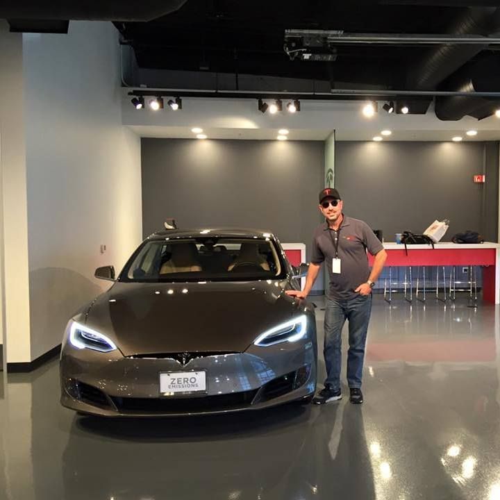 Taking delivery of my Model S at Tesla's Fremont factory after trading in a Chevy Volt.