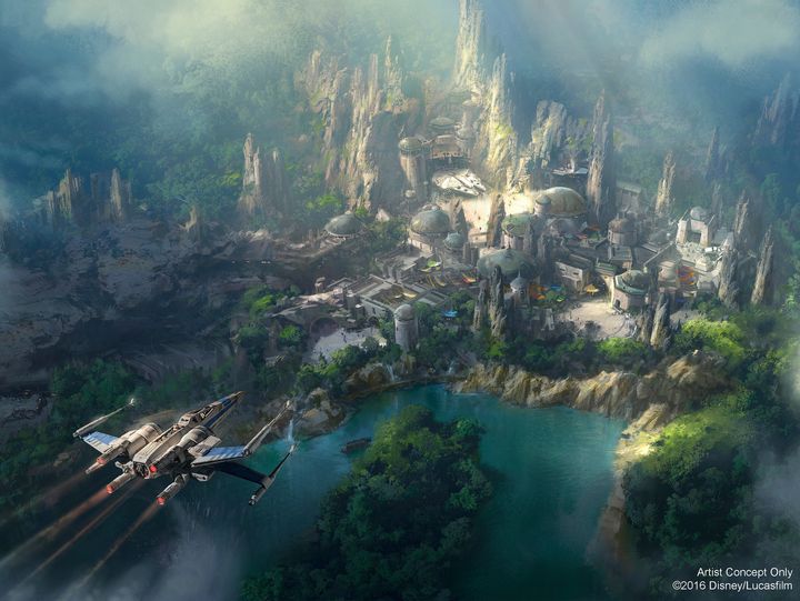 New concept art shows details of the upcoming "Star Wars" themed land at Disneyland.