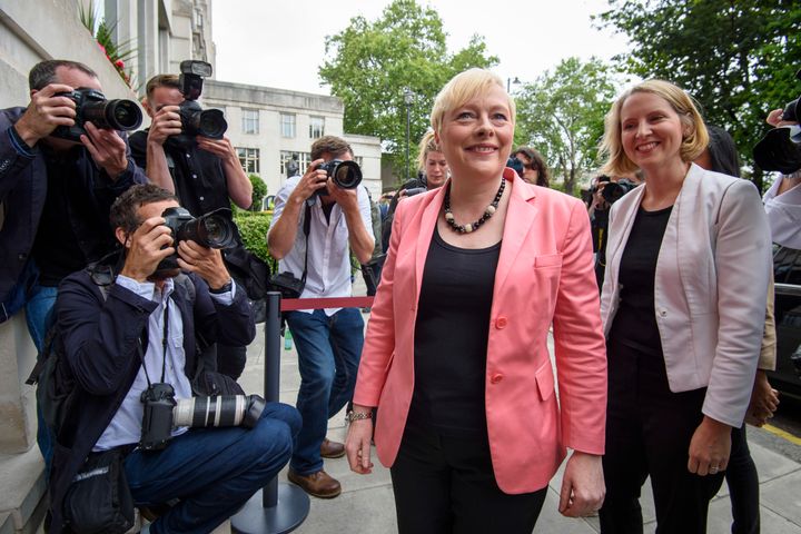 <strong>Angela Eagle attending a press conference at 2 Savoy Place in London, where she launched her bid to be leader of the Labour Party.</strong>
