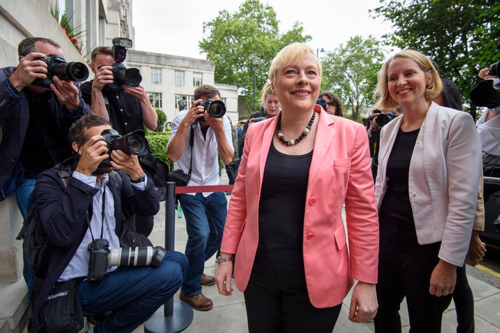 Angela Eagle attending a press conference at 2 Savoy Place in London, where she launched her bid to be leader of the Labour Party.