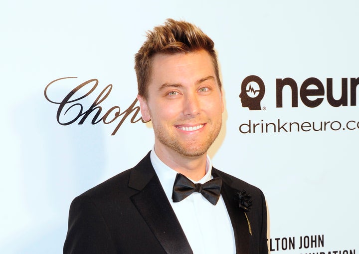 Lance Bass at the 2014 Elton John AIDS Foundation Oscar Party in West Hollywood, California.