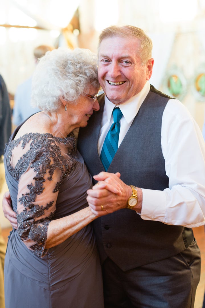 The bride’s grandparents Joyce and Ronald Sr. have been married for 56 years. 