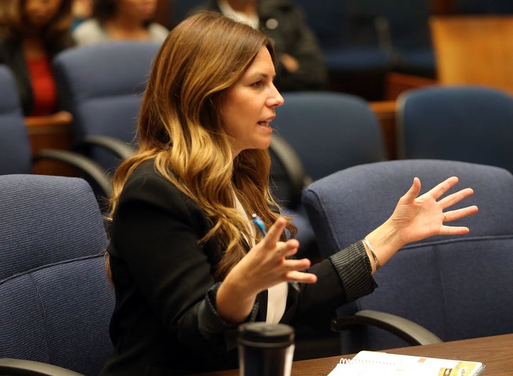 Deputy District Attorney Cynthia Barnes speaks during a pretrial hearing for Suge Knight on Feb. 26, 2016.