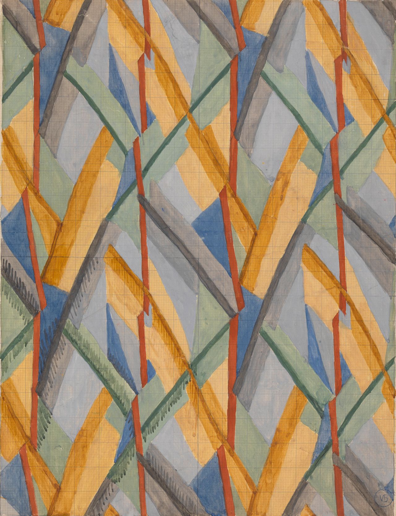 Vanessa Bell 1879–1961, Design for Omega Workshops Fabric, 1913, Watercolor, gouache, and graphite, Yale Center for British Art, Paul Mellon Fund. © The Estate of Vanessa Bell, courtesy of Henrietta Garnett