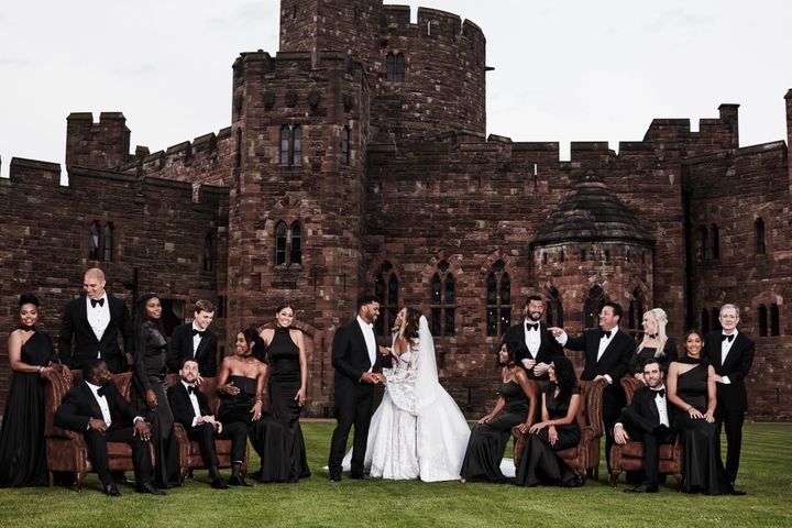 Ciara wore a custom Roberto Cavalli gown on the big day.