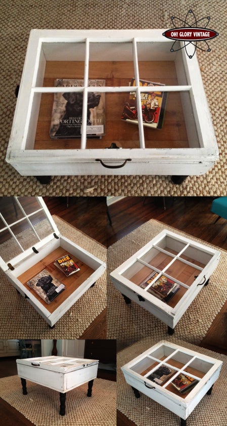 Windows can be used as coffee table display cases.