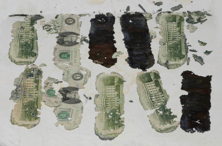 <strong>Some of the stolen $20 bills recovered after DB Cooper leapt from the plane </strong>
