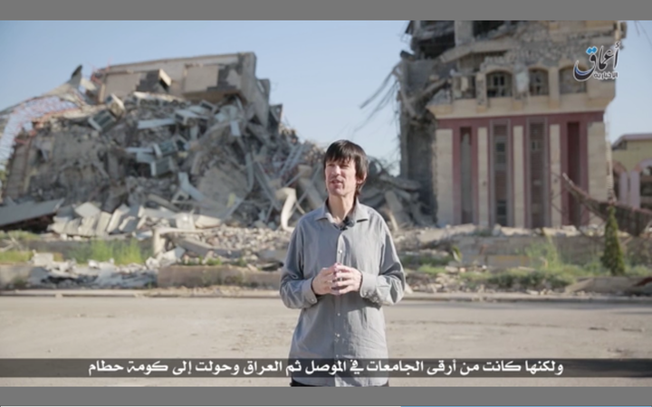Pale and gaunt-looking British journalist John Cantlie, kidnapped in November 2012 by hardline rebels in Syria, appears in an Islamic State propaganda video released on July 12.