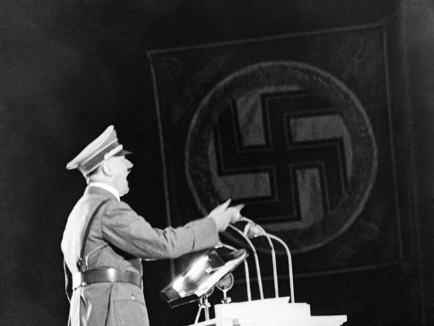 Basti believes the Fuhrer died in 1971 in Paraguay. Hitler is pictured here during a speech in Berlin...