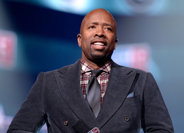 Kenny Smith speaks onstage at American Express All-Star Live at Hammerstein Ballroom. February 12, 2015. 