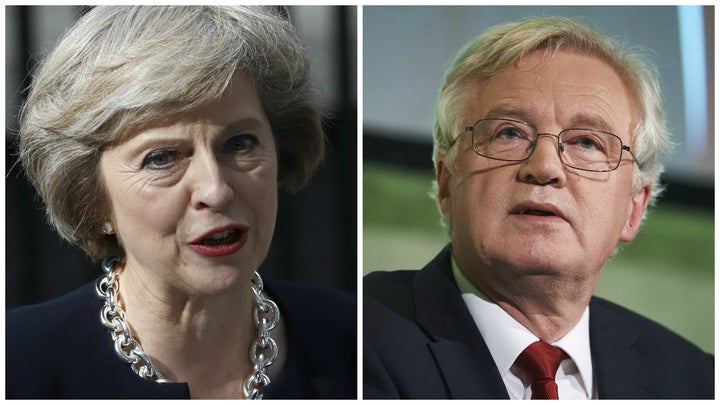 Prime minister Theresa May and the British government's new Minister for Brexit, David Davis MP.