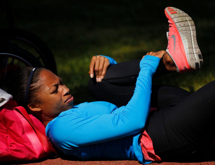 Felix's favorite stretches focus on the hamstring and quadricep muscles.