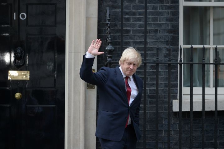 <strong>Boris Johnson pictured as he exited Downing Street yesterday</strong>