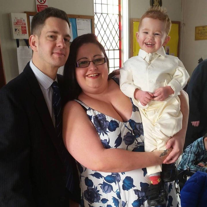 Sara Jayne Widdowson with partner, Adrian and son, Corey