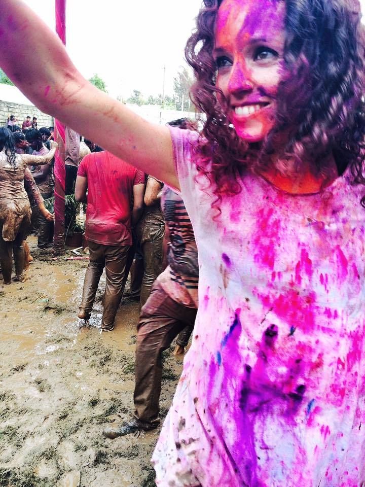 Dancing in the mud during Holi Festival in India!