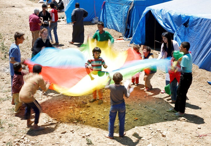 Syrian refugee childrenare seen as they try to live with with help of non governmental organization called "initiative to sup