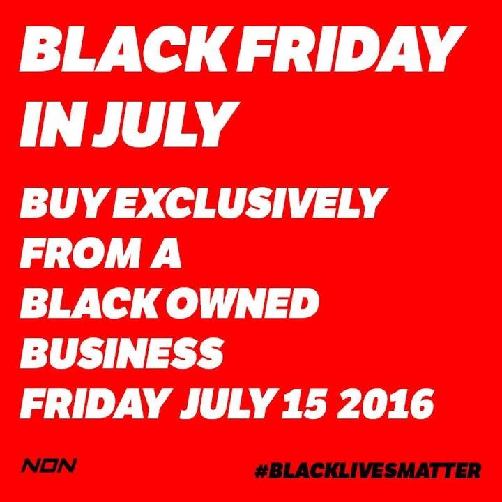 NON Worldwide asks that participants of Black Friday show black store owners this flyer.