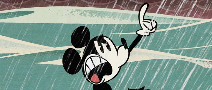 A very upset Mickey Mouse.