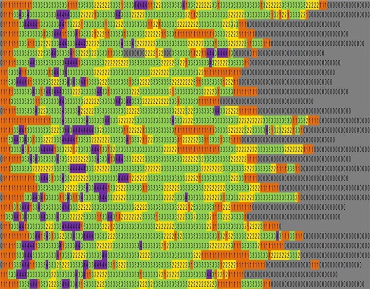 Frick puts the data she gets from her sleep tracker into an Excel spreadsheet and makes a chart like this one. She uses these charts to make her sleep drawings.