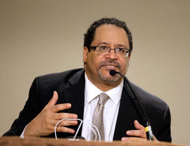 Author Dr. Michael Eric Dyson speaks during the Black Male Panal during the second day of the 2014 National Action Network Co